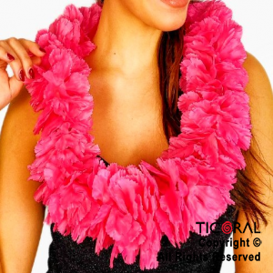 COLLAR HAWAIANO GRANDE FLUO FUCSIA x 1